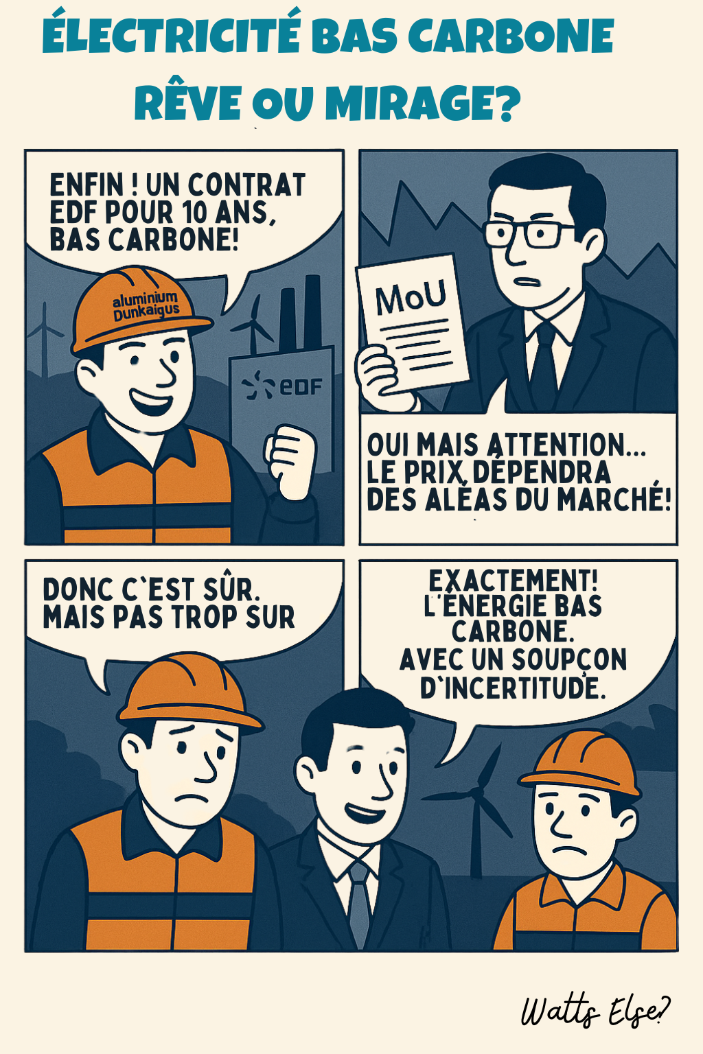 BD pédagogique sur  Électricité bas carbone : rêve ou mirage ? - Tarification et Marché de l'électricité | Watts Else?