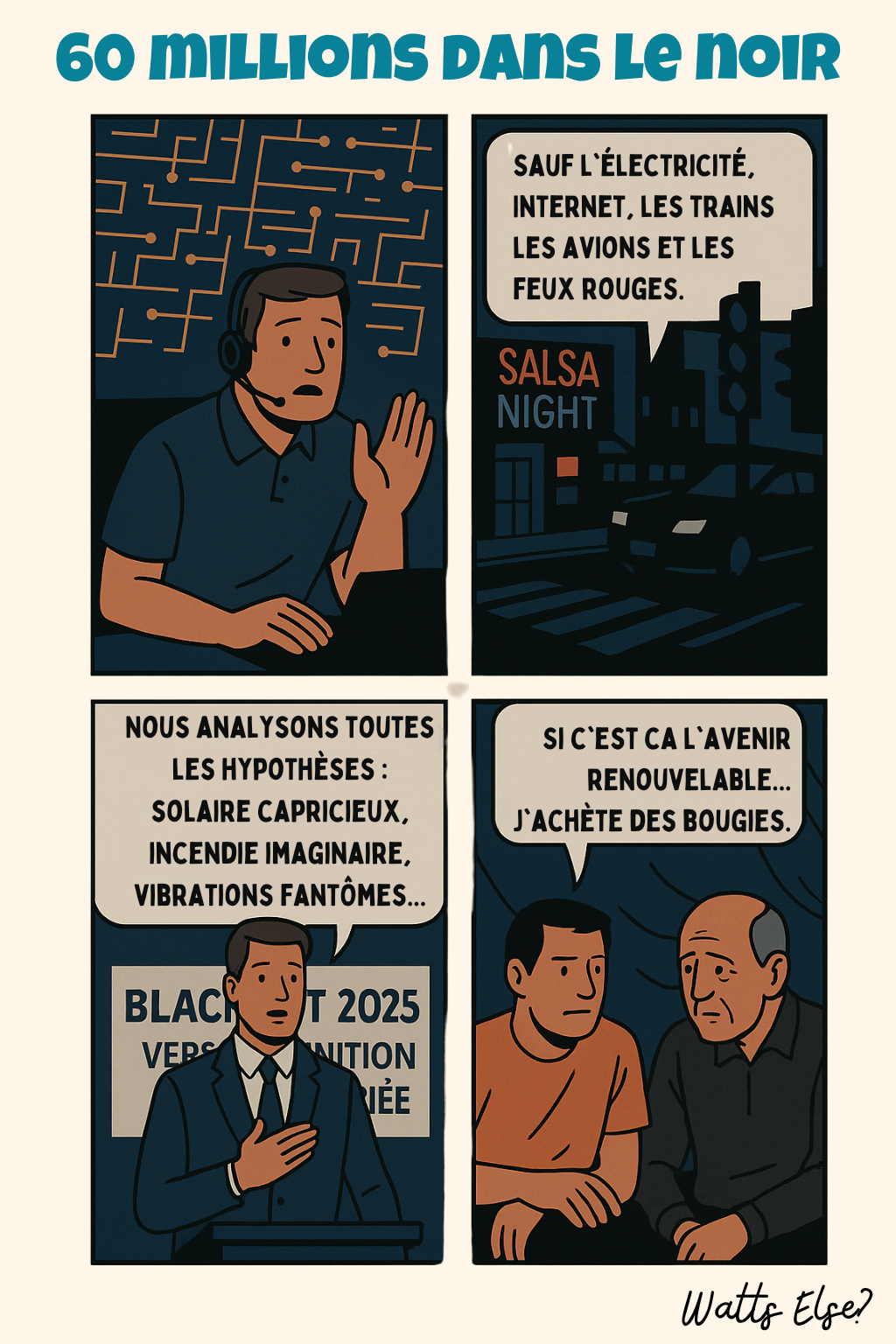 BD pédagogique sur Courant alternatif - Transition énergétique | Watts Else?